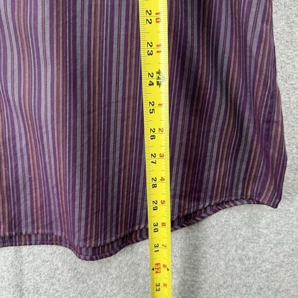 Eddie Bauer Mens TXL Button Down Shirt Wrinkle Resistant Purple Striped Work - Picture 4 of 12
